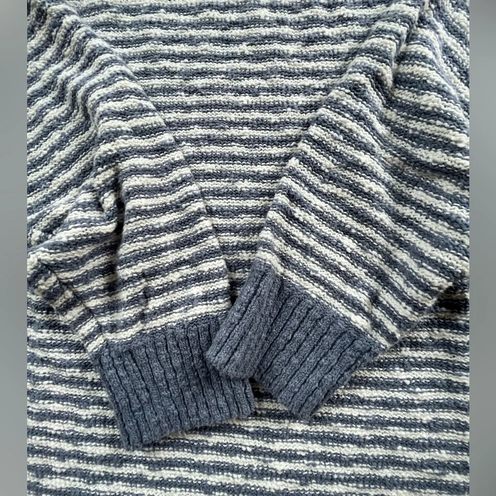 L.L. Bean Indigo Cotton Slub Rollneck Stripe Pullover Sweater. Women's Size: XL. - Picture 4 of 9